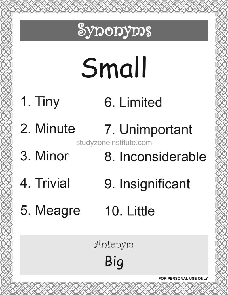 Small Synonyms