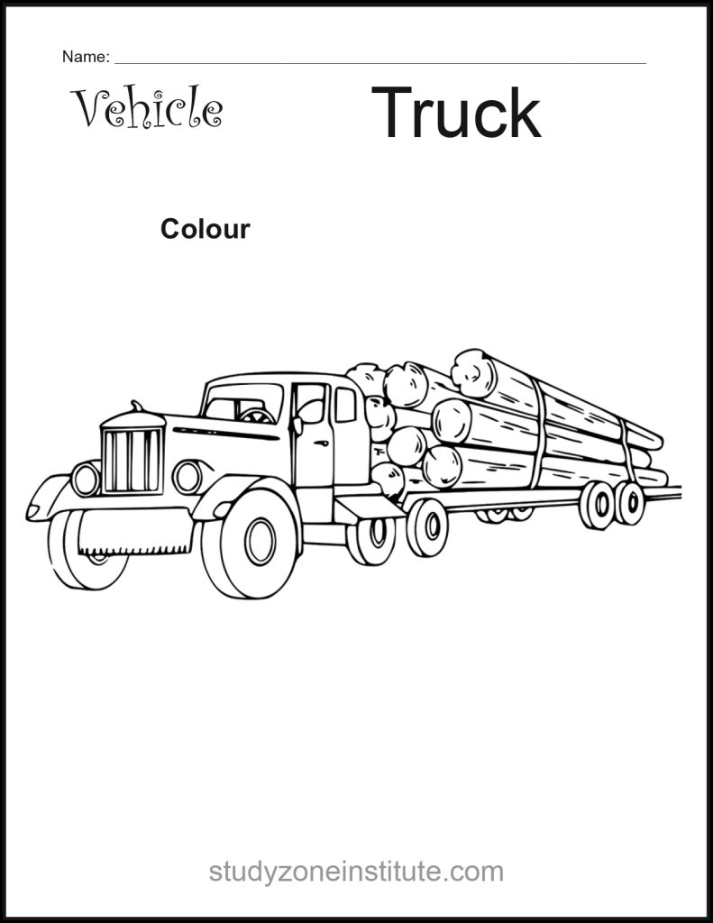 Truck Vehicle Worksheet