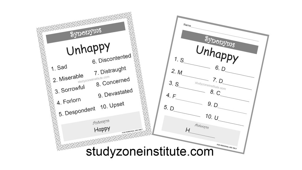 Unhappy Synonyms