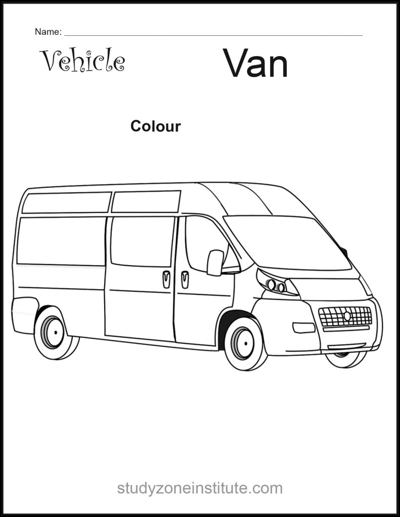 Van Vehicle Worksheet