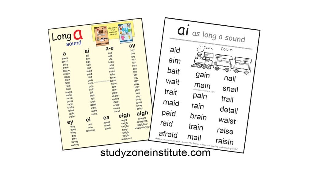 Download free AI Long A Sound word list.