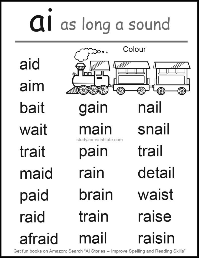 Download AI Long A Sound word list.