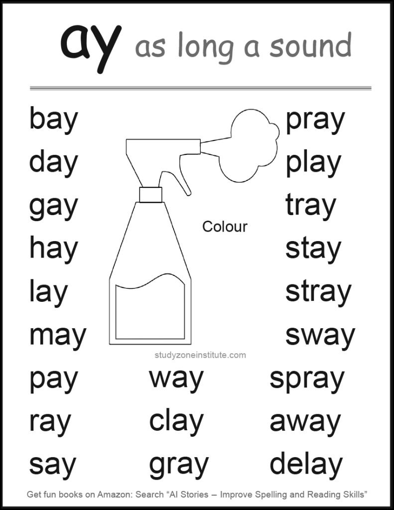 Download AY Long A Sound word list.