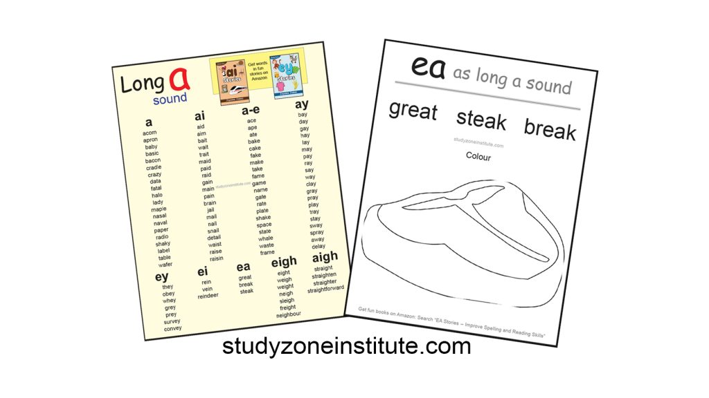 Download free EA Long A Sound word list.