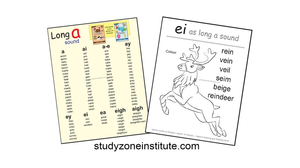 Download free EI long A word list.