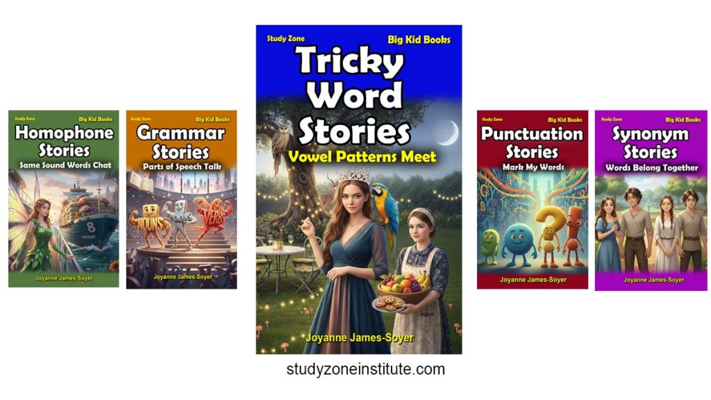 'Tricky Word Stories: Vowel Patterns Meet' - Master silent letters with 80 short stories.