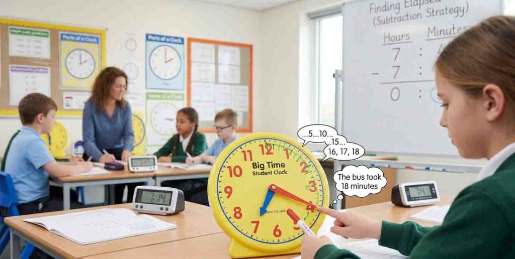 Teaching elapsed time made easy with multi-sensory strategies at home and in the classroom.